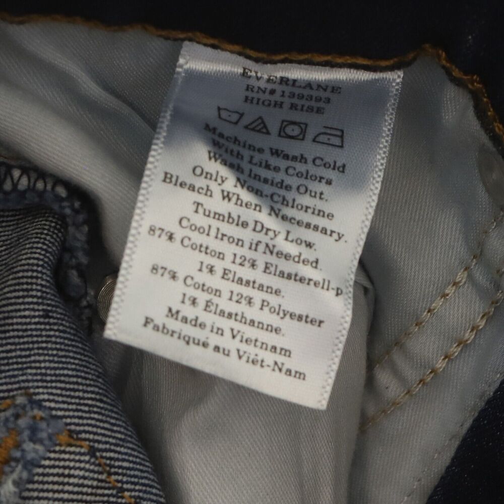 Everlane Authentic Stretch High Rise Skinny 23 R Zip Fly Mid Blue NWT B38 - Picture 6 of 6